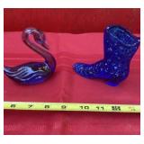 Cobalt Blue Swan and Boot