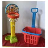 Melissa & Doug Push Basket and Small Basketball
