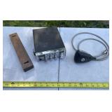 Cobra CB Radio with Mic and Wooden Plaque
