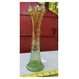 Carnival Glass Fenton Diamond Point Columns Green