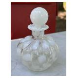 Fenton Glass Perfume Bottle Ribbed Melon