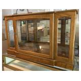Wooden Cabinet Case with Glass Shelf and Lights