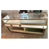 Glass Display Case with Lights 6 ft x 20x 38