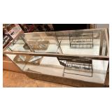 59 1/2 x 20 1/2 x 38 Glass Case with Drawers