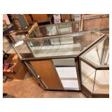 56 1/2x 20 1/2x 38 1/2 Glass Case with 1 Corner