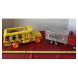 Freightliner Semi and Older Fisher Price Bus with