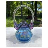 Fenton Art Glass Mulberry Honor Collection Basket