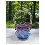 Fenton Art Glass Mulberry Honor Collection Basket