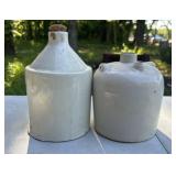 White Antique Stoneware Shoulder Jugs