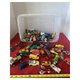 Tote with No Lid of HotWheels and Other Brand