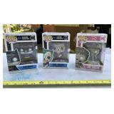 Funko Pops Batman, The Joker, and Jay Decay
