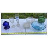 Glass Bowls with Busch Beer Glass and Wine Glass