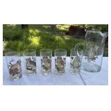 Owl Glasses with Pitcher