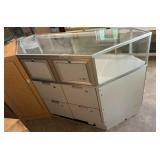 56 1/2x 20 1/2x 38 Corner Glass Case with Lights