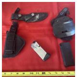 Pistol Holsters, 20 Round Clip, Knife Sheath and