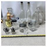 Vtg Clear Glass Collectibles-Candle, Vases, Salt