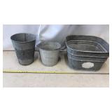 Galvanized Square Wash Tub, 2-Buckets
