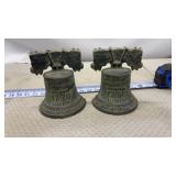 Cast iron Liberty Bell bookends