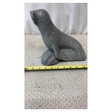 Sea Lion Figurine Sculpture Black and White