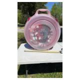 Wreath Case with Christmas Decor