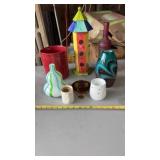 Collection of various decorative items including