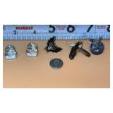 1980s Harley Davidson Enamel Pin Skull Bat Wings