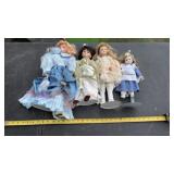 Vintage Porcelain Dolls. Lot of 4 Porcelain