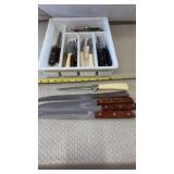 Silverware Tray full of Knives and more