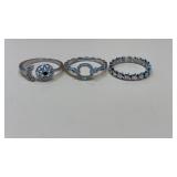 Silver Toned Rings with small stones