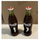 2 Coca Cola Bottles with Dancing Bears Inside