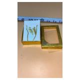 18k gold plated leaf necklace and earring set