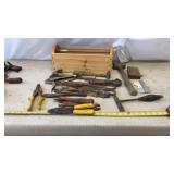 Handmade Wood Toolbox with various tools