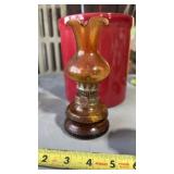 Amber Glass Mini Oil Lamp