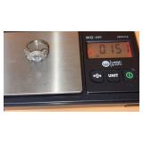 Sterling silver cubic zirconia halo engagement