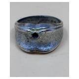 Sterling silver ring featuring a textured,