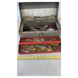 Metal True Value Toolbox with various tools