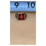 10K yellow gold electroplate Masonic ring