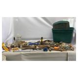 Tote with lid of various tools