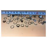 Vtg Silver toned Rings and Toe Rings