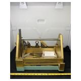 Wood Carry Toolbox with Tools.