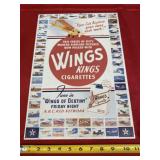 11 x 16 Wings Kings Cigarettes Metal Sign