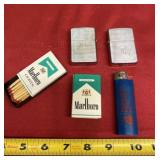 Zippo Lighters and Marlboro Matches