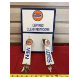 Gulf Certified Restroom Sign and Keys
