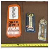 Metal Advertising Thermometers Featuring Brands