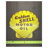 Metal Golden Shell Motor Oil Sign