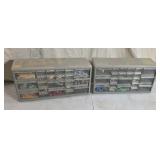 Two Plastic Parts Containers Full of Hardware