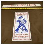 Metal Cracker Jacks and Tip Top Lucky Cakes