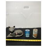 1981 Union Carbide Cat Piggy Bank, Merit Mufflers