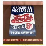 Vintage-Style Pepsi-Cola Metal Advertising Sign