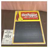 Vintage Dr. Pepper Tin Litho Menu Board with a